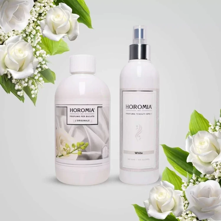 Cadeauset White wasparfum en textielspray 250ml - Horomia