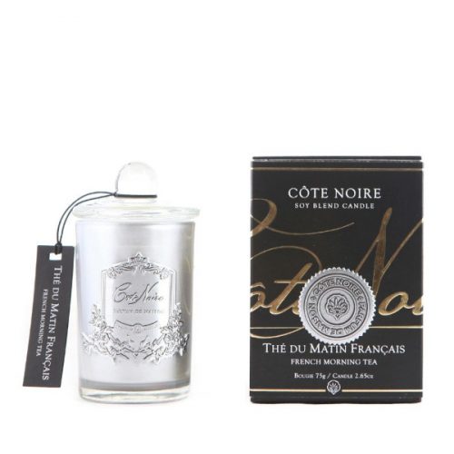 Geurkaars-French-morning-tea-zilver-small-Cote-Noire