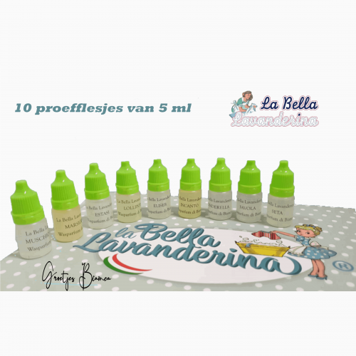 10 proefflesjes wasparfum van 5ml - La Bella Lavanderina