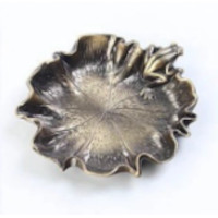 Schaaltje bronskleurig 9cm blad met kikkertje