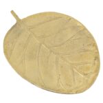 Schaaltje blad goudkleurig metaal 17,5 x 12,5 cm