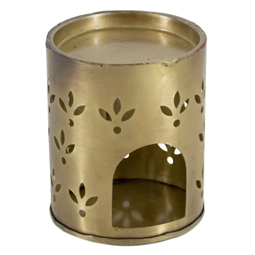 Waxwarmer goud metaal 8,5x9,5cm | waxbrander | geurbrander - hb5889