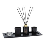 Cadeauset BLACK TABAC geur aroma giftset met geurstokjes en geurkaars