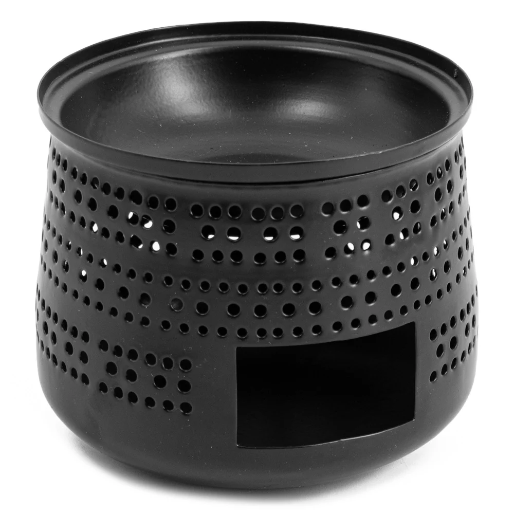 Waxwarmer 20×10 cm zwart metaal | waxbrander | geurbrander – hb5799