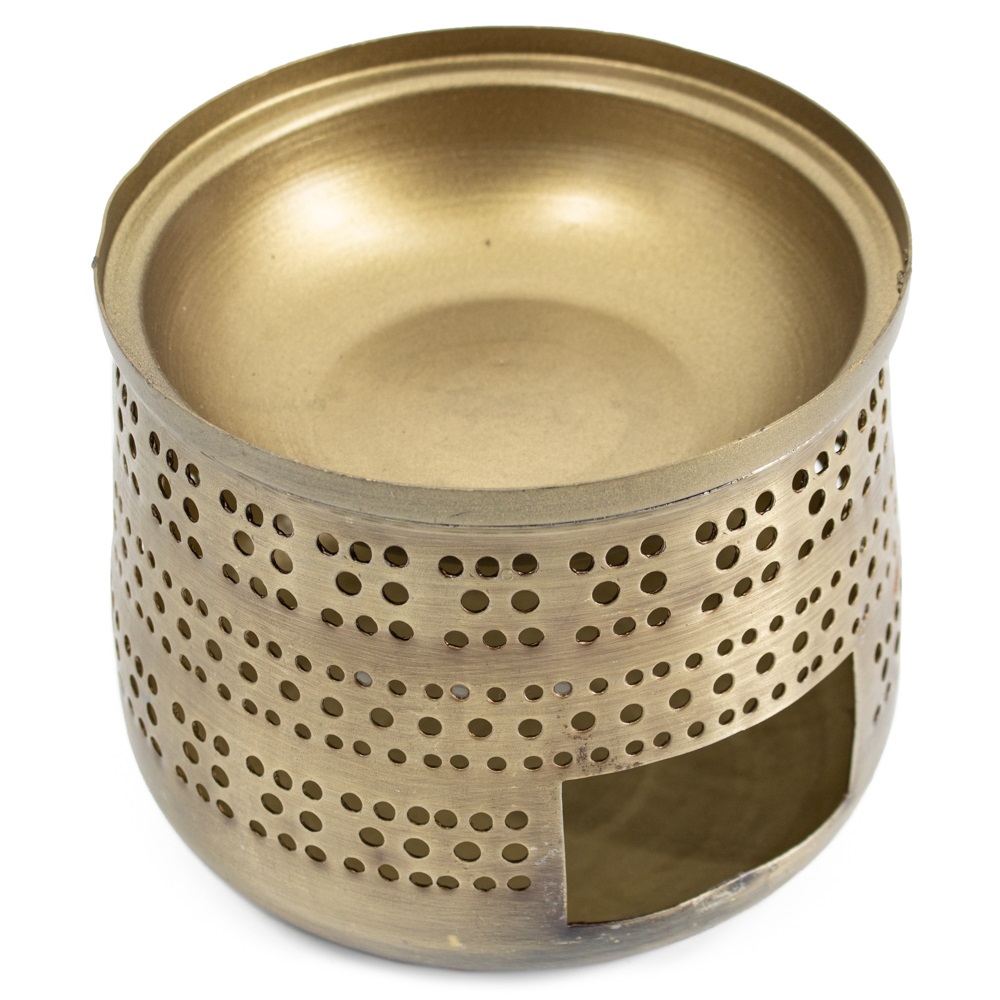 Waxwarmer 20×10 cm goud metaal | waxbrander | geurbrander – hb5800