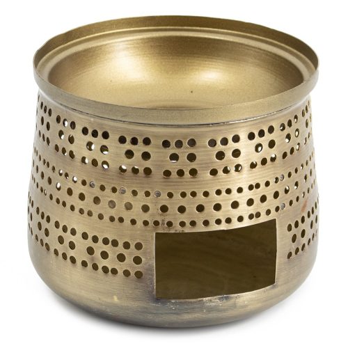 Waxwarmer 20x10 cm goud metaal | waxbrander | geurbrander - hb5800