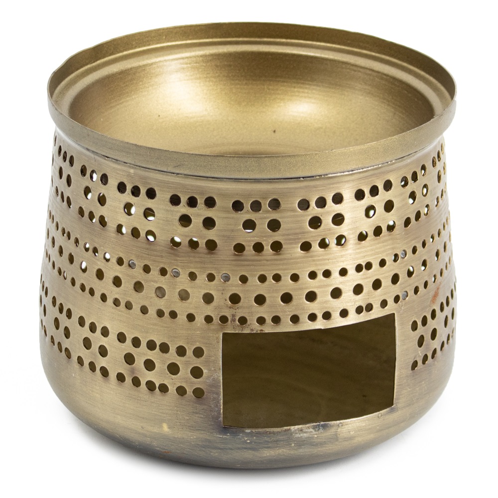 Waxwarmer 20×10 cm goud metaal | waxbrander | geurbrander – hb5800