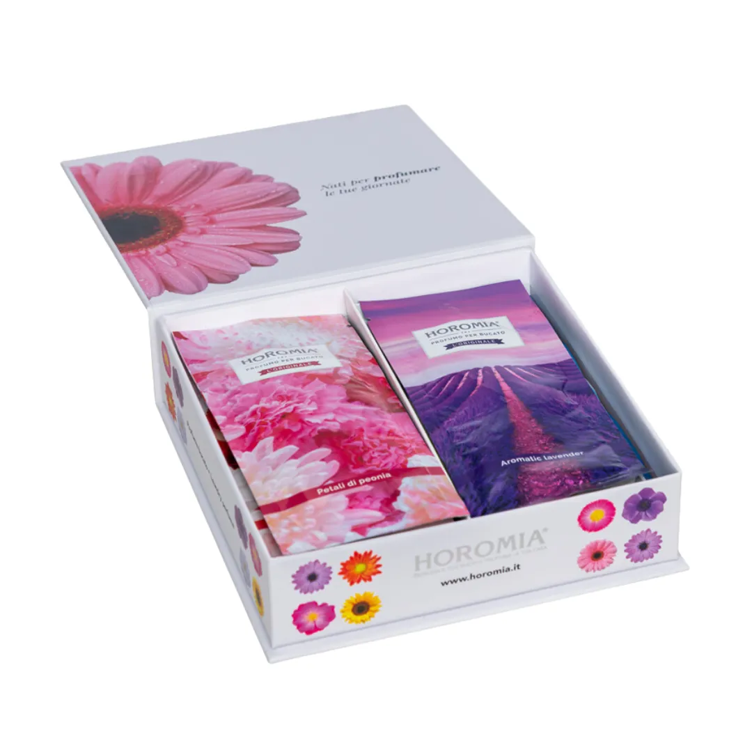 Wasparfum proefpakket met 18 zakjes van 20ml in stijlvolle cadeauverpakking – Horomia