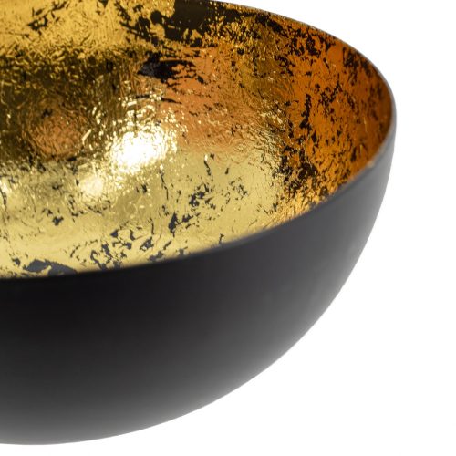 Schaaltje zwart met goud 12,5x5cm metaal kommetje - hb4928