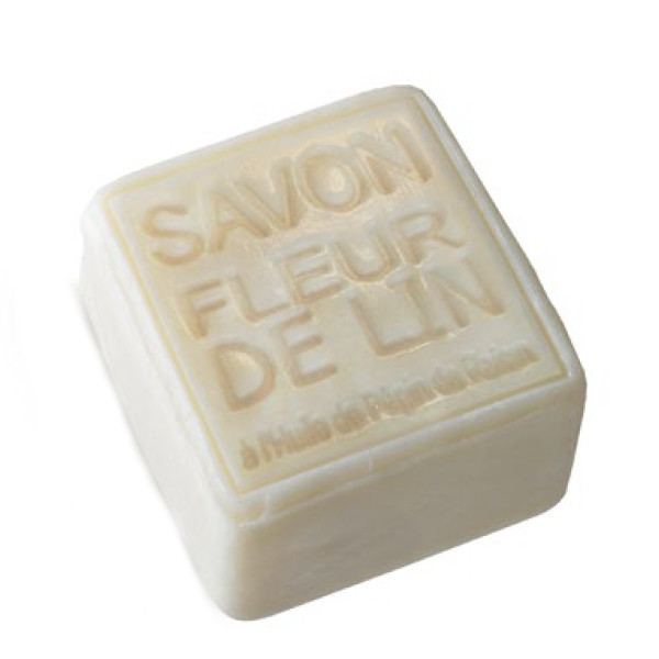 Zeep kubus FLEUR DE LIN (Fresh Linen) 260gr en 7x7x5cm - Savon de Provence