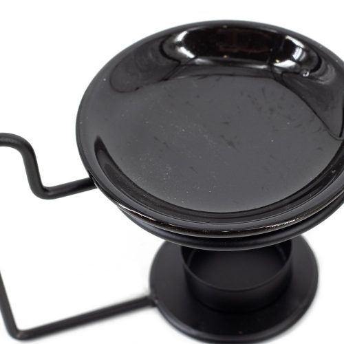 Waxwarmer 12x10 cm met zwart keramisch schaaltje | waxbrander | geurbrander - gb2457