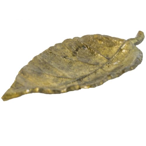Schaaltje blad goud 16x8cm metaal gietijzer - hb6171